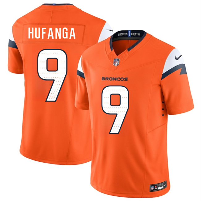Men's Denver Broncos #9 Talanoa Hufanga Orange 2024 F.U.S.E. Vapor Limited Stitched Football Jersey